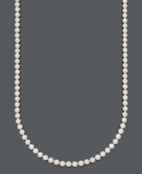 Traditional glamour at its finest. Belle de Mer's lustrous strand necklace features grade A, cultured freshwater pearls (6-7 mm) and a 14k gold clasp. Approximate length: 24 inches. Traditional glamour at its finest. Belle de Mer's lustrous strand necklace features grade A, cultured freshwater pearls (6-7 mm) and a 14k gold clasp. Approximate length: 24 inches.