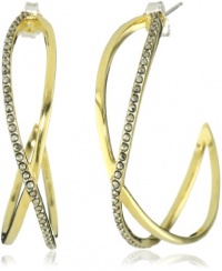 Judith Jack Gold Sea Gold-Plated Sterling Sillver Marcasite Pave Criss-Cross Medium Hoop Earrings Judith Jack Gold Sea Gold-Plated Sterling Sillver Marcasite Pave Criss-Cross Medium Hoop Earrings