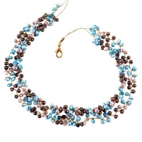 Chuvora Genuine Multi-Colored Fresh Water Cultured Pearl 2-Strand Gold Silk Thread Necklace Chuvora Genuine Multi-Colored Fresh Water Cultured Pearl 2-Strand Gold Silk Thread Necklace