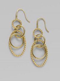 From the Mobile Collection. Signature cable and plain polished hoops in 18K yellow gold.18K yellow gold Length, about 2 French earwires Imported From the Mobile Collection. Signature cable and plain polished hoops in 18K yellow gold.18K yellow gold Length, about 2 French earwires Imported