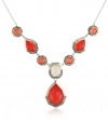 Judith Jack Caliente Sterling Silver Marcasite  Mother-Of-Pearl Coral Convertible Pendant Necklace, 18