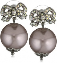 Betsey Johnson Iconic Celestial Bow And Pearl Drop Earrings Betsey Johnson Iconic Celestial Bow And Pearl Drop Earrings