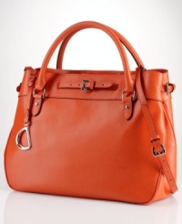 Dress up your day look with this must-have design from Lauren Ralph Lauren. Crafted in rich, textured leather with polished logo-embossed hardware, it's sized right to meet all your 9-to-5 demands. Dress up your day look with this must-have design from Lauren Ralph Lauren. Crafted in rich, textured leather with polished logo-embossed hardware, it's sized right to meet all your 9-to-5 demands.