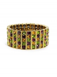 THE LOOKRectangle linksInset crystal accentsAntique goldtone settingElastic, pull-on styleTHE MEASUREMENTWidth, about 1ORIGINImported THE LOOKRectangle linksInset crystal accentsAntique goldtone settingElastic, pull-on styleTHE MEASUREMENTWidth, about 1ORIGINImported
