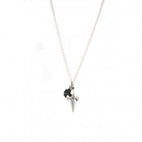 Azuni London Sterling Silver Dagger and Clover Necklace by Azuni