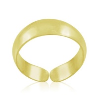 Solid Sterling Silver 18k Gold Overlay 4mm Adjustable Toe Ring Solid Sterling Silver 18k Gold Overlay 4mm Adjustable Toe Ring