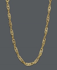 Layer yourself in elegant links. Necklace features an intricate Singapore chain crafted in 14k gold. Approximate length: 24 inches. Approximate width: 1.8 mm. Layer yourself in elegant links. Necklace features an intricate Singapore chain crafted in 14k gold. Approximate length: 24 inches. Approximate width: 1.8 mm.