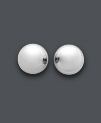 Playful and polished. Perfect your look in Giani Bernini's smooth, sterling silver ball stud earrings (8 mm). Approximate diameter: 1/4 inch. Playful and polished. Perfect your look in Giani Bernini's smooth, sterling silver ball stud earrings (8 mm). Approximate diameter: 1/4 inch.