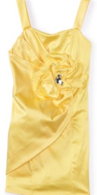 Ruby Rox Kids Girls 7-16 Rosette Shear Dress, Yellow, 16