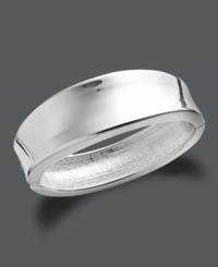 It's all in the name. Touch of Silver adds just that to your look with this stunning bangle bracelet. Crafted in silver-plated zinc alloy, bracelet features a slip-on hinge clasp. Approximate diameter: 2-1/3 inches. Approximate width: 2/5 inch to 9/10 inch. It's all in the name. Touch of Silver adds just that to your look with this stunning bangle bracelet. Crafted in silver-plated zinc alloy, bracelet features a slip-on hinge clasp. Approximate diameter: 2-1/3 inches. Approximate width: 2/5 inch to 9/10 inch.