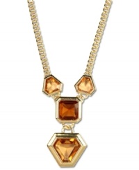 Is summer color a go? Y not! This alluring Y-necklace from Anne Klein complements you warm looks with topaz glass stones. Set in gold tone mixed metal. Approximate length: 17-inches + 2-inch extender. Approximate drop: 3 inches. Is summer color a go? Y not! This alluring Y-necklace from Anne Klein complements you warm looks with topaz glass stones. Set in gold tone mixed metal. Approximate length: 17-inches + 2-inch extender. Approximate drop: 3 inches.