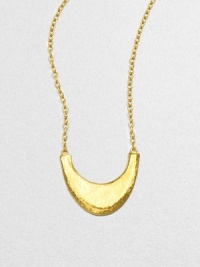 From the Arc Collection. A stunning crescent drop design in radiant 24k gold with an elegant granulated surface on a link chain. 24k goldLength, about 16 to 18 adjustablePendant size, about .7Pelican clasp closureImported 