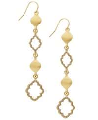 Well aren't you charming? Lauren by Ralph Lauren's breezy Kashmir earrings feature teardrops and cut-out cloud charms set in gold tone mixed metal. Approximate drop: 2-1/2 inches.