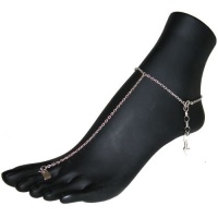 Barefoot Sandal, Chain Bondage Anklet In Silver Tone
