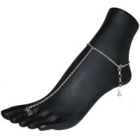 Barefoot Sandal, Chain Bondage Anklet In Silver Tone Barefoot Sandal, Chain Bondage Anklet In Silver Tone