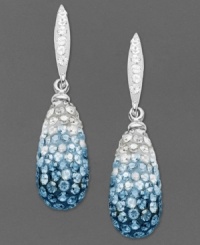 Incorporate a little ice. The cool hues of Kaleidoscope's teardrop-shaped earrings add a refreshing shimmer to your look. Crafted in sterling silver with blue crystals and Swarovski Elements. Approximate drop: 1-1/4 inches. Incorporate a little ice. The cool hues of Kaleidoscope's teardrop-shaped earrings add a refreshing shimmer to your look. Crafted in sterling silver with blue crystals and Swarovski Elements. Approximate drop: 1-1/4 inches.