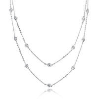 Studio 925 Amelia CZ Hearts by the Metre 60 inch Sterling Silver Necklace Studio 925 Amelia CZ Hearts by the Metre 60 inch Sterling Silver Necklace