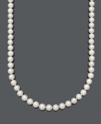 Give a loved one the gift of sheer elegance. This timeless necklace by Belle de Mer features AA cultured freshwater pearls (10-11 mm) with a 14k gold clasp. Approximate length: 22 inches. Give a loved one the gift of sheer elegance. This timeless necklace by Belle de Mer features AA cultured freshwater pearls (10-11 mm) with a 14k gold clasp. Approximate length: 22 inches.