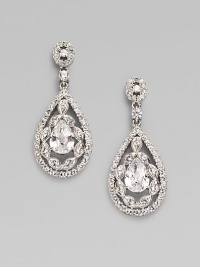 EXCLUSIVELY AT SAKS. Teardrops within teardrops offer sparkle to spare, crafted of cubic zirconia and crystal in a graceful design. Cubic zirconia and crystal Rhodium plated Drop, about 1½ Post back Imported EXCLUSIVELY AT SAKS. Teardrops within teardrops offer sparkle to spare, crafted of cubic zirconia and crystal in a graceful design. Cubic zirconia and crystal Rhodium plated Drop, about 1½ Post back Imported