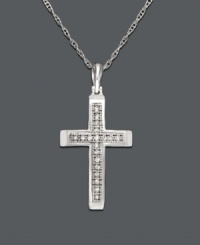 Embrace your faith in style. Cross pendant features diamond accents set in 14k white gold. Approximate length: 18 inches. Approximate drop: 1 inch. Embrace your faith in style. Cross pendant features diamond accents set in 14k white gold. Approximate length: 18 inches. Approximate drop: 1 inch.