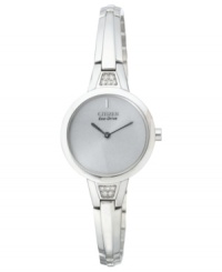 The perfect finishing touch for evenings out: a bangle watch from Citizen with Swarovski sparkle. Powered by Eco-Drive, harnessing natural and artificial light, never needing a battery. The perfect finishing touch for evenings out: a bangle watch from Citizen with Swarovski sparkle. Powered by Eco-Drive, harnessing natural and artificial light, never needing a battery.