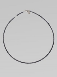 From the Chain Collection. A thin chain of blackened sterling silver is at once bold and delicate.Sterling silver Length, about 17 Lobster clasp Imported