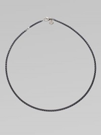 From the Chain Collection. A thin chain of blackened sterling silver is at once bold and delicate.Sterling silver Length, about 17 Lobster clasp Imported From the Chain Collection. A thin chain of blackened sterling silver is at once bold and delicate.Sterling silver Length, about 17 Lobster clasp Imported