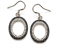 Original Star K(tm) Oval Shape Black Star Earring Studs in 925 Sterling Silver Original Star K(tm) Oval Shape Black Star Earring Studs in 925 Sterling Silver