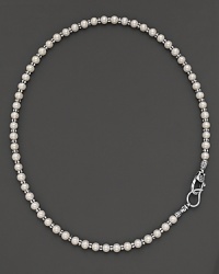 From the Luna Collection, a silver and pearl beaded necklace. Designed by Lagos. From the Luna Collection, a silver and pearl beaded necklace. Designed by Lagos.