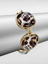 Let your true animal out with this leopard printed style. Epoxy14k goldplated brassLength, about 8.5Hinged closureImported Let your true animal out with this leopard printed style. Epoxy14k goldplated brassLength, about 8.5Hinged closureImported