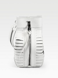 Sumptuous frenchbull leather, styled in a classic golf-bag silhouette with vented slots and convertible straps with zipper detail.Convertible shoulder straps, 24 dropLock clasp closureFront zipperProtective metal feetOne inside zip pocketFully lined15½W X 7H X 6DImported Sumptuous frenchbull leather, styled in a classic golf-bag silhouette with vented slots and convertible straps with zipper detail.Convertible shoulder straps, 24 dropLock clasp closureFront zipperProtective metal feetOne inside zip pocketFully lined15½W X 7H X 6DImported