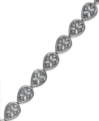 Sparkling teardrops light up any look. Victoria Townsend's pretty link bracelet shines with the addition of diamond accents in sterling silver. Approximate length: 7 inches. Sparkling teardrops light up any look. Victoria Townsend's pretty link bracelet shines with the addition of diamond accents in sterling silver. Approximate length: 7 inches.