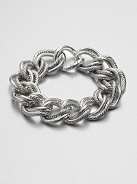 From the Chain Collection. A simply chic design that features a mix of cabled and smooth links. Sterling silverLength, about 7.5Push clasp closureImported From the Chain Collection. A simply chic design that features a mix of cabled and smooth links. Sterling silverLength, about 7.5Push clasp closureImported