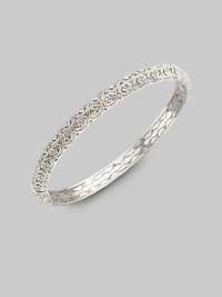 EXCLUSIVELY AT SAKS. A lacy filigree bangle is encrusted with shimmering crystals, to wear alone or stack with others. Crystal Rhodium plated Diameter, about 2½ Imported Please note: Bracelets sold separately. EXCLUSIVELY AT SAKS. A lacy filigree bangle is encrusted with shimmering crystals, to wear alone or stack with others. Crystal Rhodium plated Diameter, about 2½ Imported Please note: Bracelets sold separately.