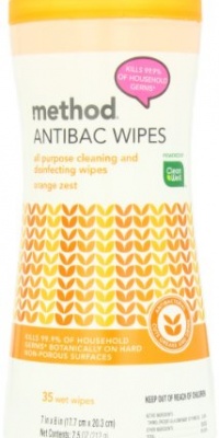 Method Anitbac Wipes All Purpose Cleaning and Disinfecting Wipes, Orange Zest, 35 Count Method Anitbac Wipes All Purpose Cleaning and Disinfecting Wipes, Orange Zest, 35 Count