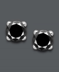 Steal the show with dramatic diamonds. Victoria Townsend's bold black diamond (1/2 ct. t.w.) stud earrings stand out against a polished sterling silver setting. Approximate diameter: 1/8 inch. Steal the show with dramatic diamonds. Victoria Townsend's bold black diamond (1/2 ct. t.w.) stud earrings stand out against a polished sterling silver setting. Approximate diameter: 1/8 inch.