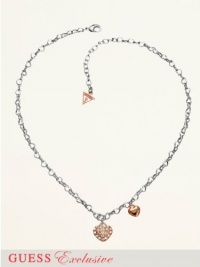 Guess Adjustable Heart Charm Necklace, Gold Guess Adjustable Heart Charm Necklace, Gold