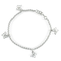 Bling Jewelry .925 Sterling Silver Open Butterflies Ankle Bracelet 9 Inches Bling Jewelry .925 Sterling Silver Open Butterflies Ankle Bracelet 9 Inches