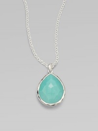 From the Rock Candy® Collection. Rich, faceted turquoise stone in sleek sterling silver on a link chain. Sterling silverTurquoiseLength, about 16 to 18 adjustablePendant size, about ½Lobster clasp closureImported 