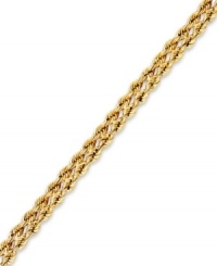 Twist and shine. YellOra™'s chic braided bracelet features interlocking links made from a combination of pure gold, sterling silver and palladium. Approximate length: 7-1/4 inches. Twist and shine. YellOra™'s chic braided bracelet features interlocking links made from a combination of pure gold, sterling silver and palladium. Approximate length: 7-1/4 inches.