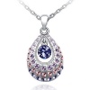 Contessa Bella Fancy Genuine 18k White Gold Plated Lavender Lilac Purple Swarovski Austrian Crystal Elements Beautiful Princess Teardrop Women Charm Pendant Necklace Elegant Silver Color Crystal Fashion Jewelry P9890