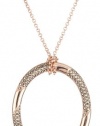 Judith Jack Sterling Silver and Rose Gold-Plated Circle Pendant Necklace