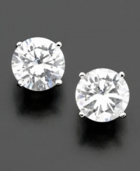 Add a beautiful sparkle to any look with round-cut cubic zirconia (2 ct. t.w.). Earrings set in sterling silver and finished in platinum, by CRISLU. Add a beautiful sparkle to any look with round-cut cubic zirconia (2 ct. t.w.). Earrings set in sterling silver and finished in platinum, by CRISLU.
