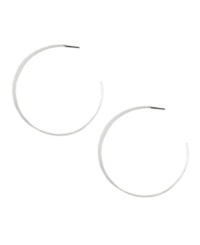 Hoop earrings always add the perfect element of effortless style. Jessica Simpson's chic silver tone mixed metal hoops are no exception. Approximate diameter: 1-1/4 inches.