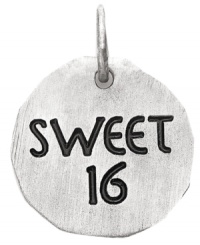 Happy Birthday! Celebrate a special occasion in every teenager's life with Rembrandt's Sweet 16 charm. Set in sterling silver. Approximate drop: 1 inch. Happy Birthday! Celebrate a special occasion in every teenager's life with Rembrandt's Sweet 16 charm. Set in sterling silver. Approximate drop: 1 inch.