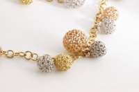 ROBERTO COIN 18K GOLD TRI COLOR CHARM BALL NECKLACE ROBERTO COIN 18K GOLD TRI COLOR CHARM BALL NECKLACE