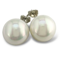 12mm Round Shell Pearl Stud Earrings 12mm Round Shell Pearl Stud Earrings