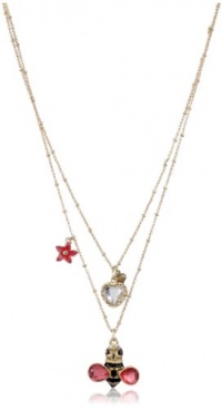 Betsey Johnson Hawaii Luau Bumble Bee Two-Row Necklace Betsey Johnson Hawaii Luau Bumble Bee Two-Row Necklace