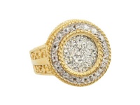 Delatori 18kt Gold Plated with Silver Accentswhite Druzy Ring Delatori 18kt Gold Plated with Silver Accentswhite Druzy Ring