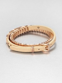 From the Buckle Collection. A sophisticated design, offering a double-wrap strap of rich buff leather sliding through bold golden accents.LeatherRose goldtoneTotal length, about 16.75Width, about .25Buckle closeImported From the Buckle Collection. A sophisticated design, offering a double-wrap strap of rich buff leather sliding through bold golden accents.LeatherRose goldtoneTotal length, about 16.75Width, about .25Buckle closeImported